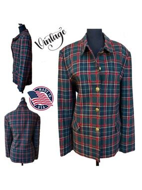 Vintage Tartan Plaid Wool Blend Lined N Touch Jacket (18)